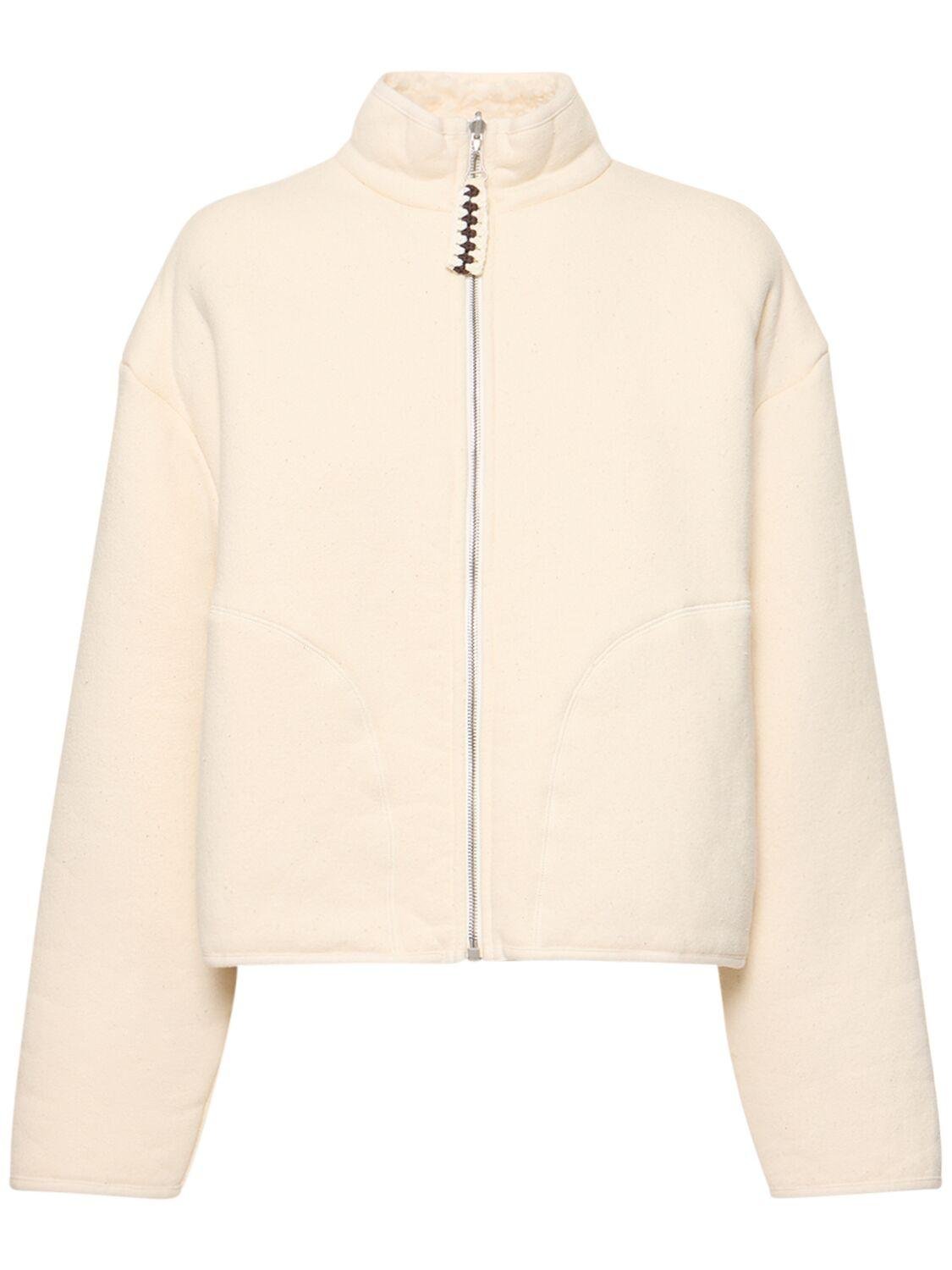 Cotton Fleece Jacket W/zip by JIL SANDER
