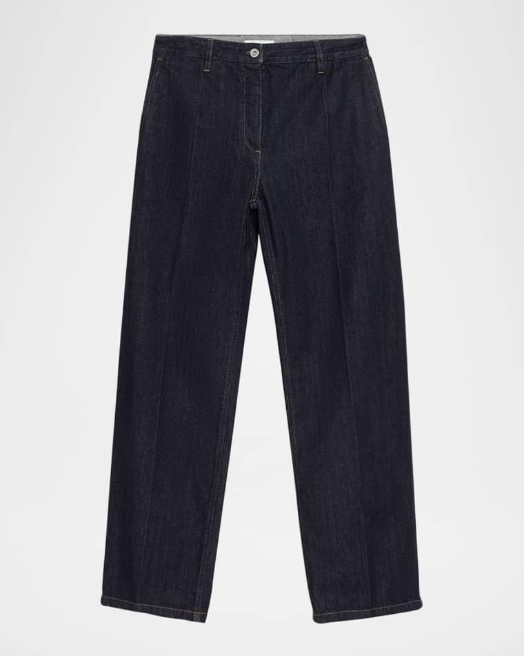 Creased Straight-Leg Denim Trousers by JIL SANDER