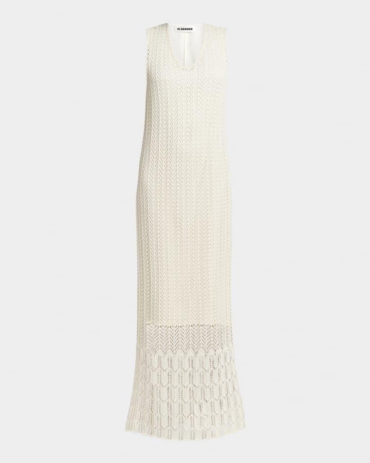 Crochet Knit Sleeveless Maxi Dress by JIL SANDER