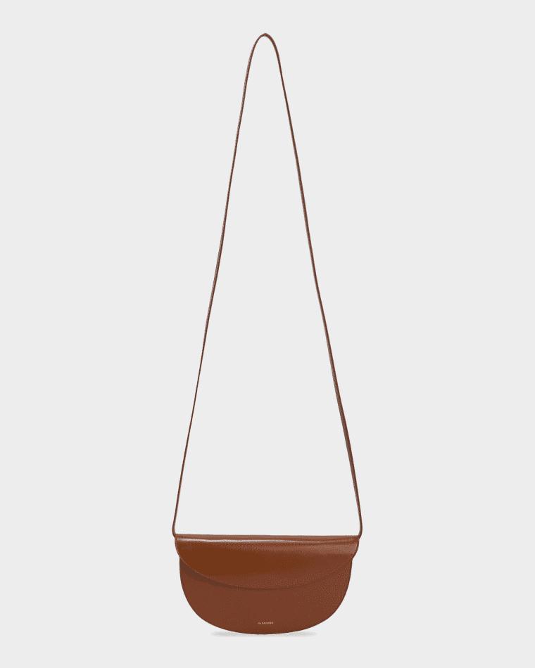 Curve Leather Wallet with Strap by JIL SANDER