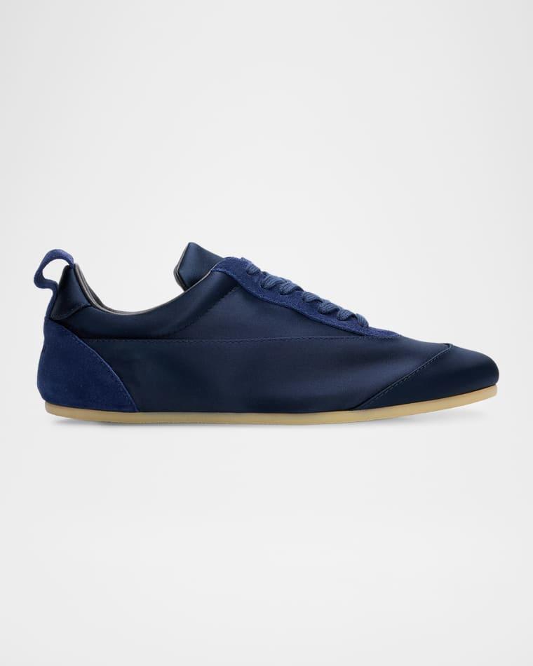 Etage Satin and Suede Low-Top Sneakers by JIL SANDER