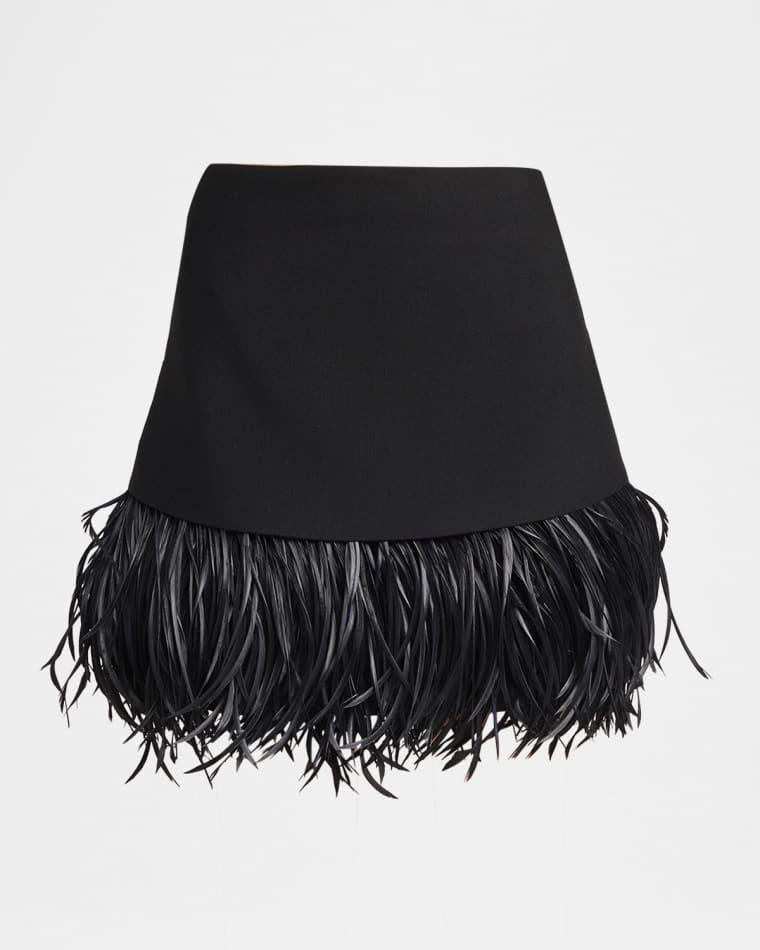 Feather-Trimmed Mini Skirt by JIL SANDER
