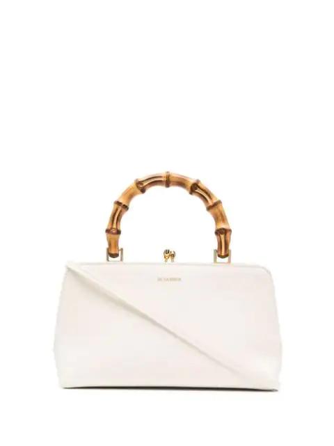 Goji bamboo-handle leather tote bag by JIL SANDER