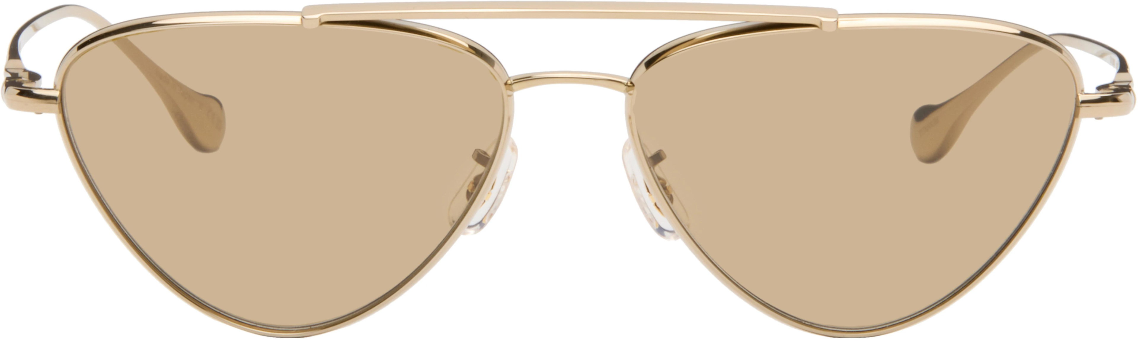 Gold Oliver Peoples 'Edition 1' Aviator Sunglasses by JIL SANDER
