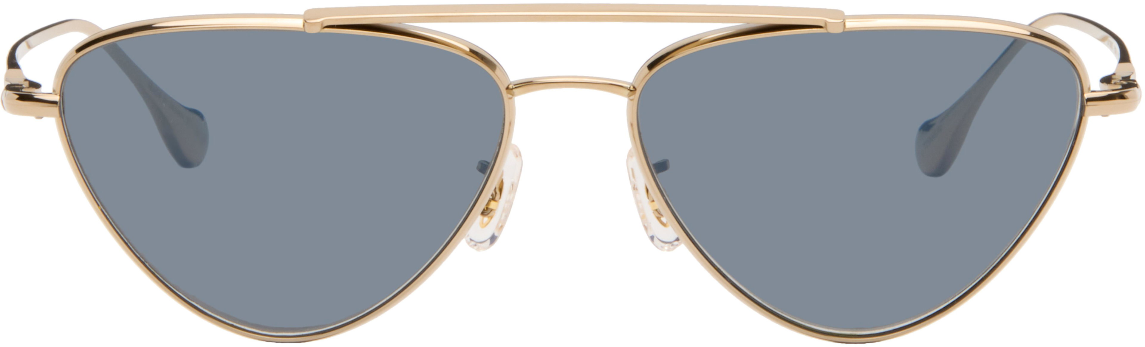 Gold Oliver Peoples 'Edition 1' Aviator Sunglasses by JIL SANDER