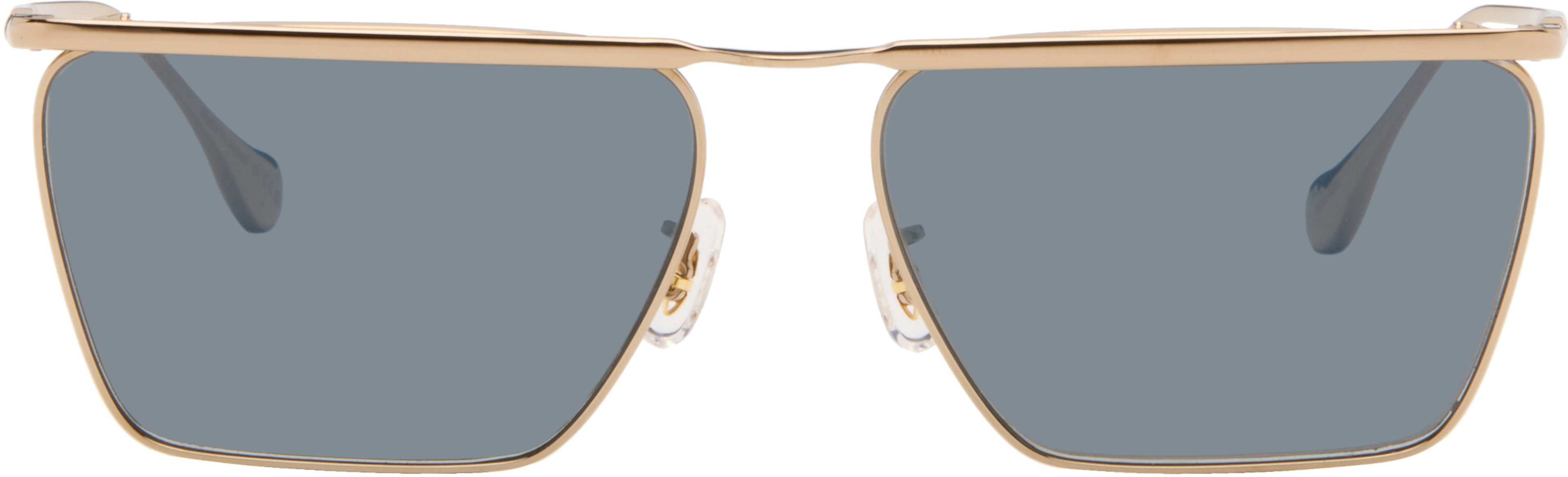 Gold Oliver Peoples 'Edition 2' Wireframe Sunglasses by JIL SANDER
