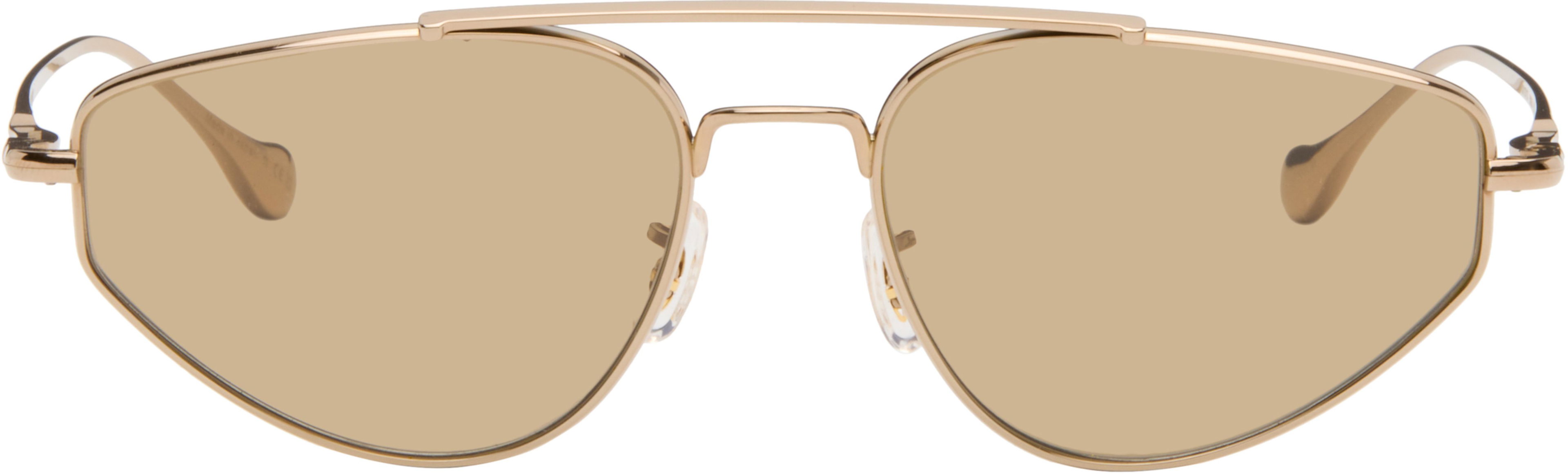 Gold Oliver Peoples 'Edition 5' Aviator Sunglasses by JIL SANDER