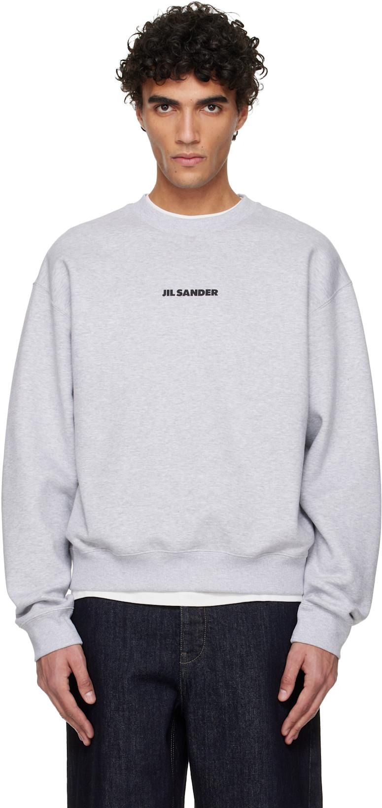 Gray Printed Sweatshirt by JIL SANDER