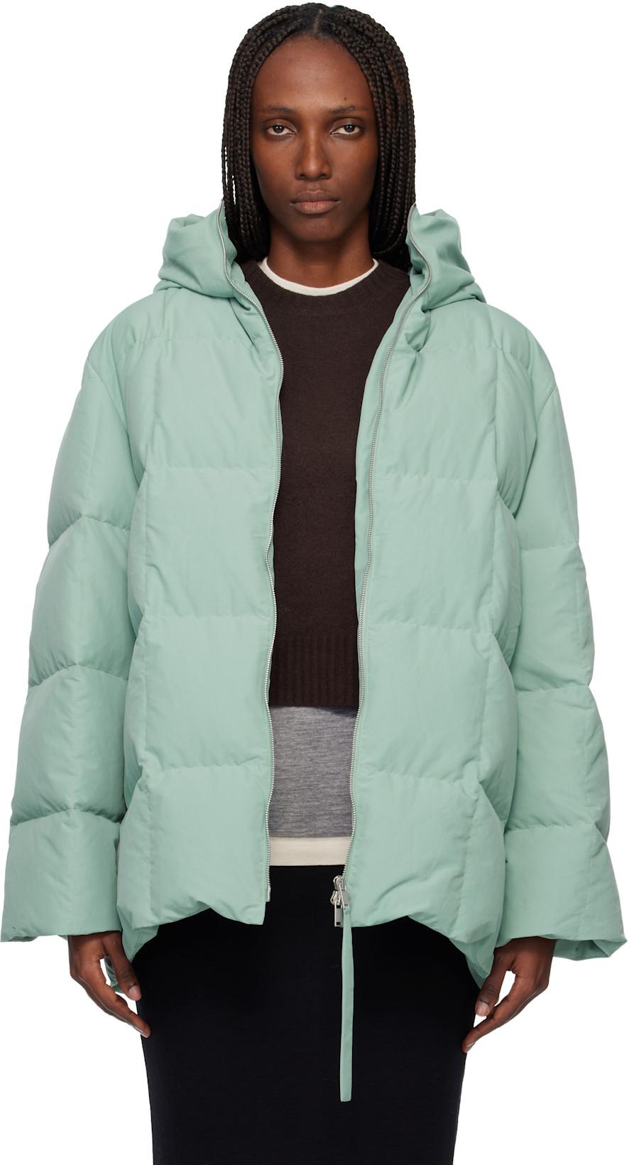 Green Quilted Down Jacket by JIL SANDER