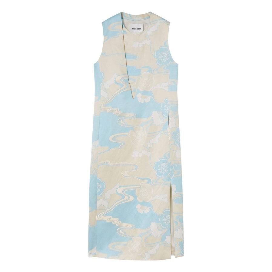 JIL SANDER - Floral Print Sleeveless Dress - Blue Hydrangea by JIL SANDER
