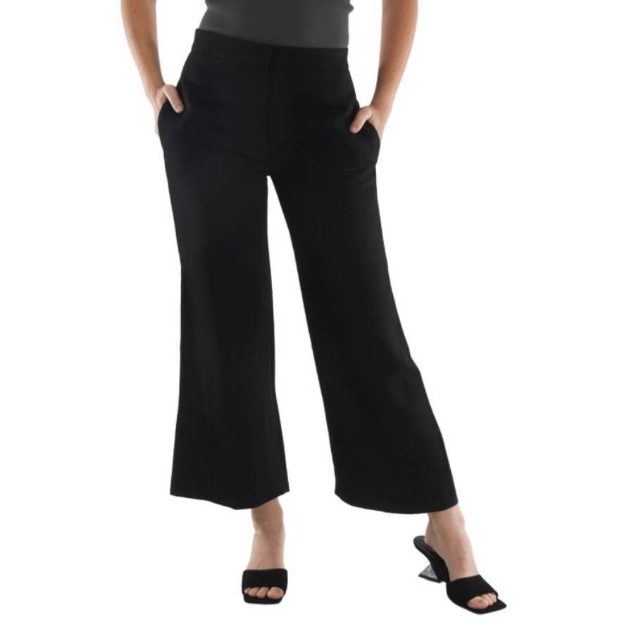 Jil Sander Ladies Black Cropped Wide-Leg Trousers by JIL SANDER