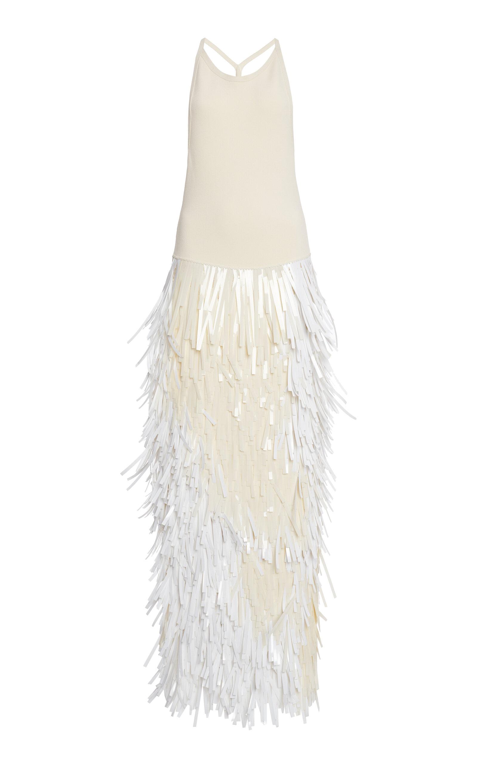Jil Sander - Sleeveless Fringed Maxi Dress - Ivory - EU 34 - Moda Operandi by JIL SANDER
