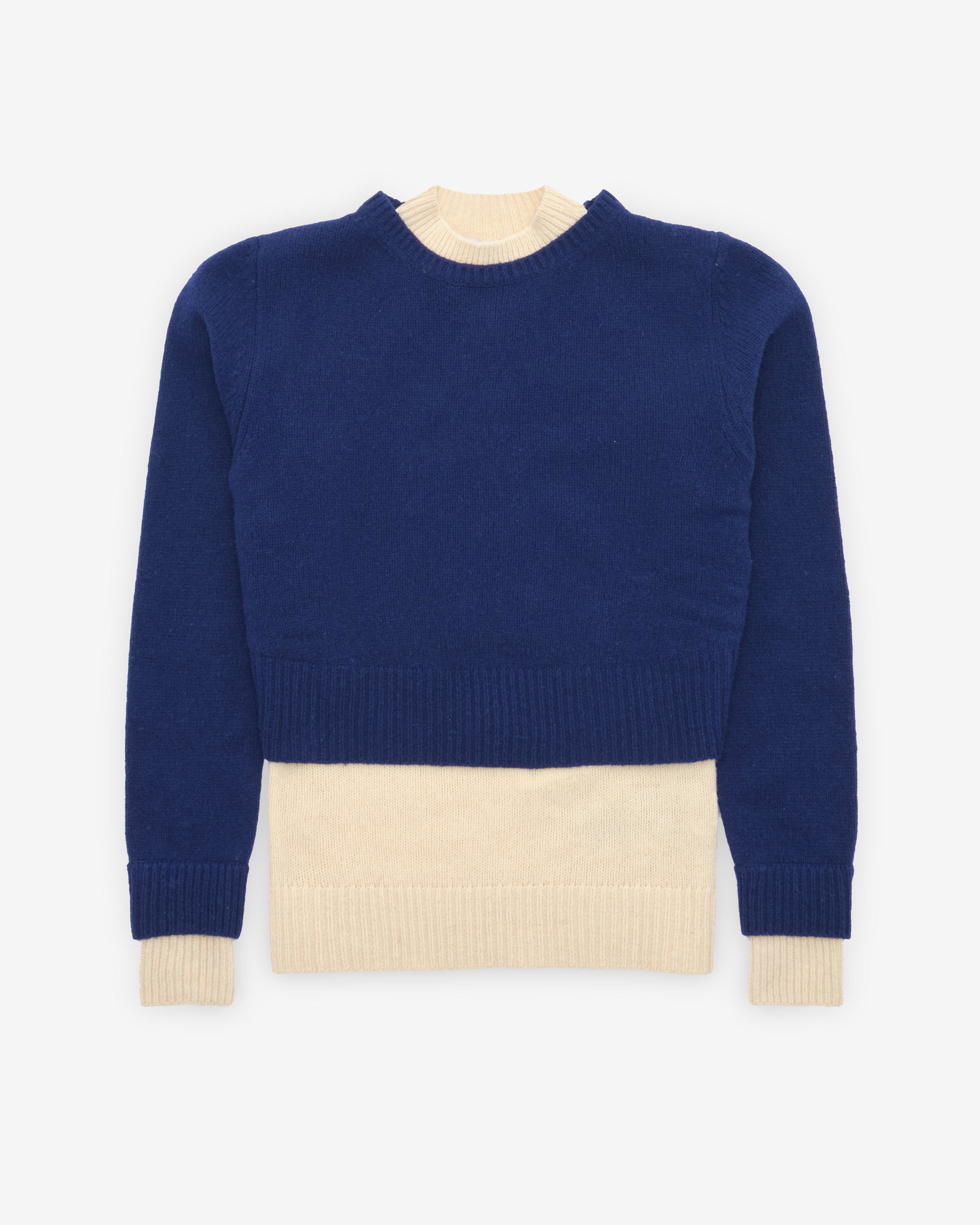 Jil Sander - Women's Double-Layer Sweater - (Moon/River) by JIL SANDER