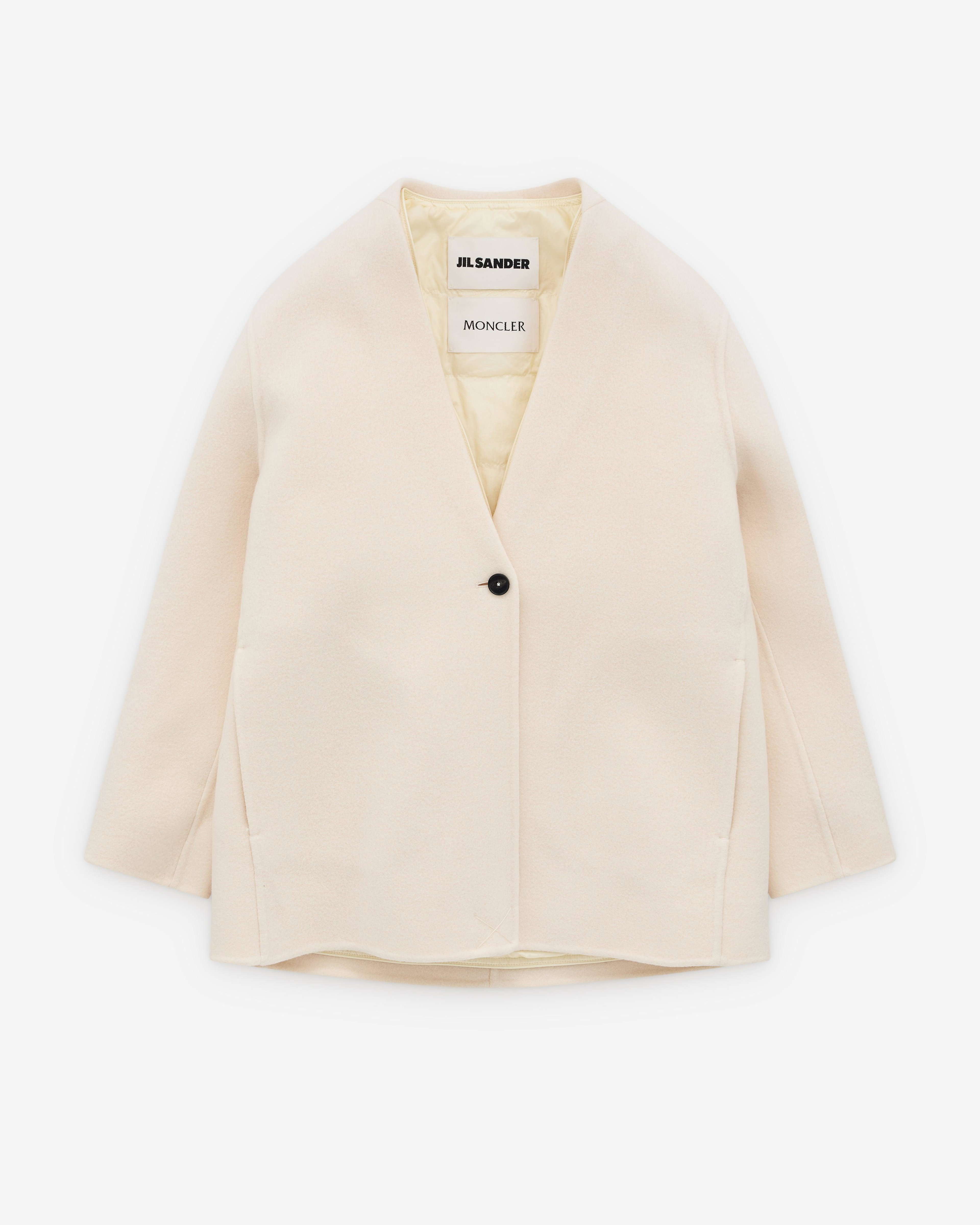 Jil Sander - Women's Moncler Francium 3-in-1 Mono-Breasted Wool Jacket - (Optic White) by JIL SANDER