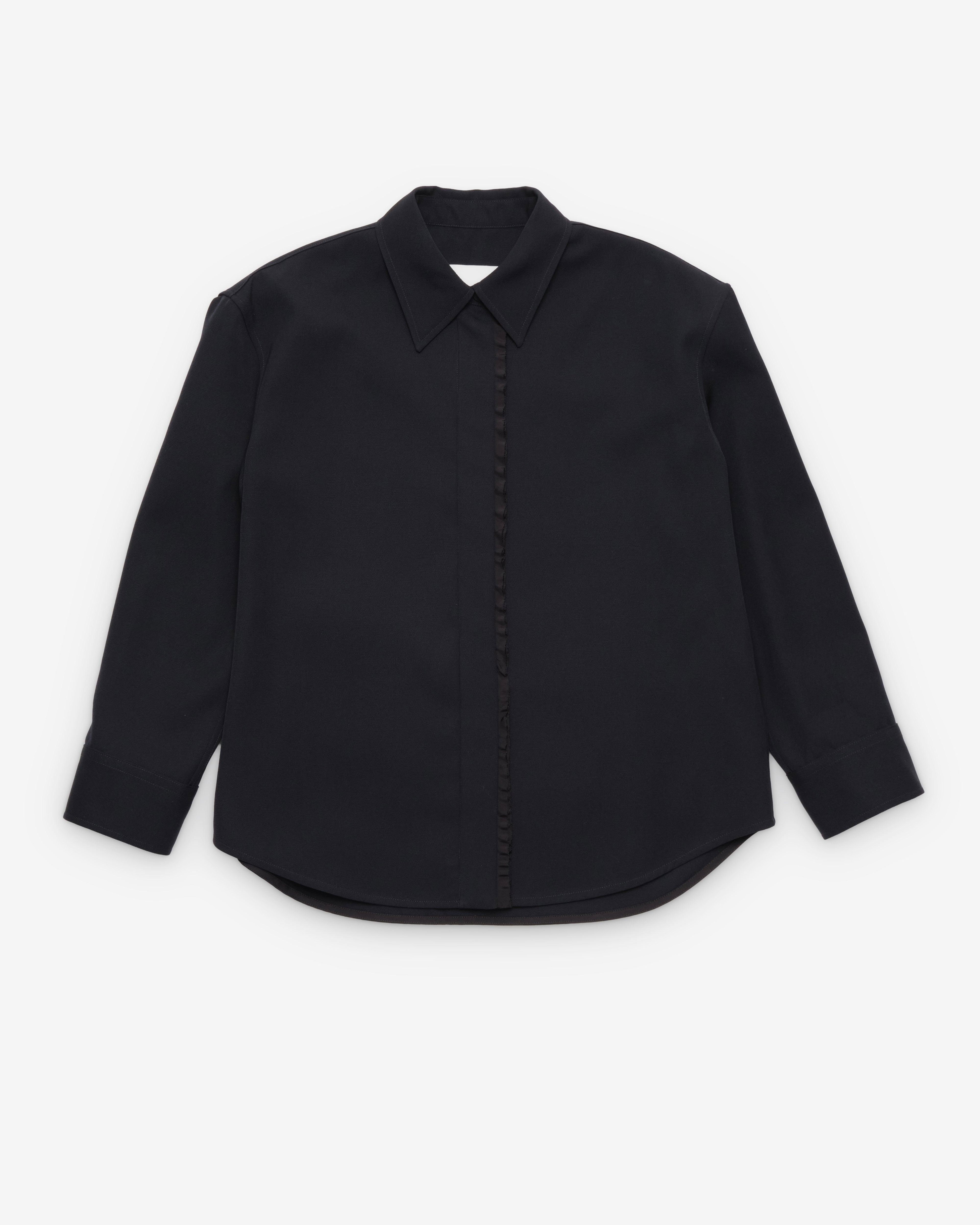 Jil Sander - Women's Ruffled Placket Shirt - (Navy) by JIL SANDER