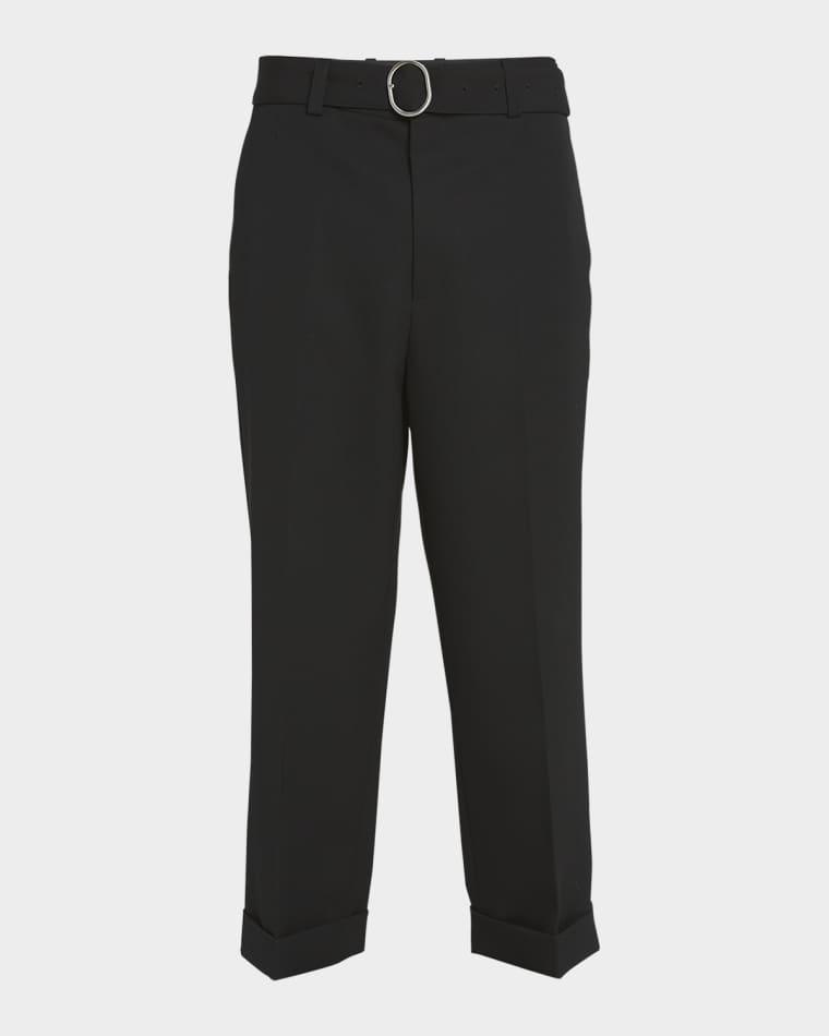 Men's Belted Straight-Leg Cuffed Trousers by JIL SANDER