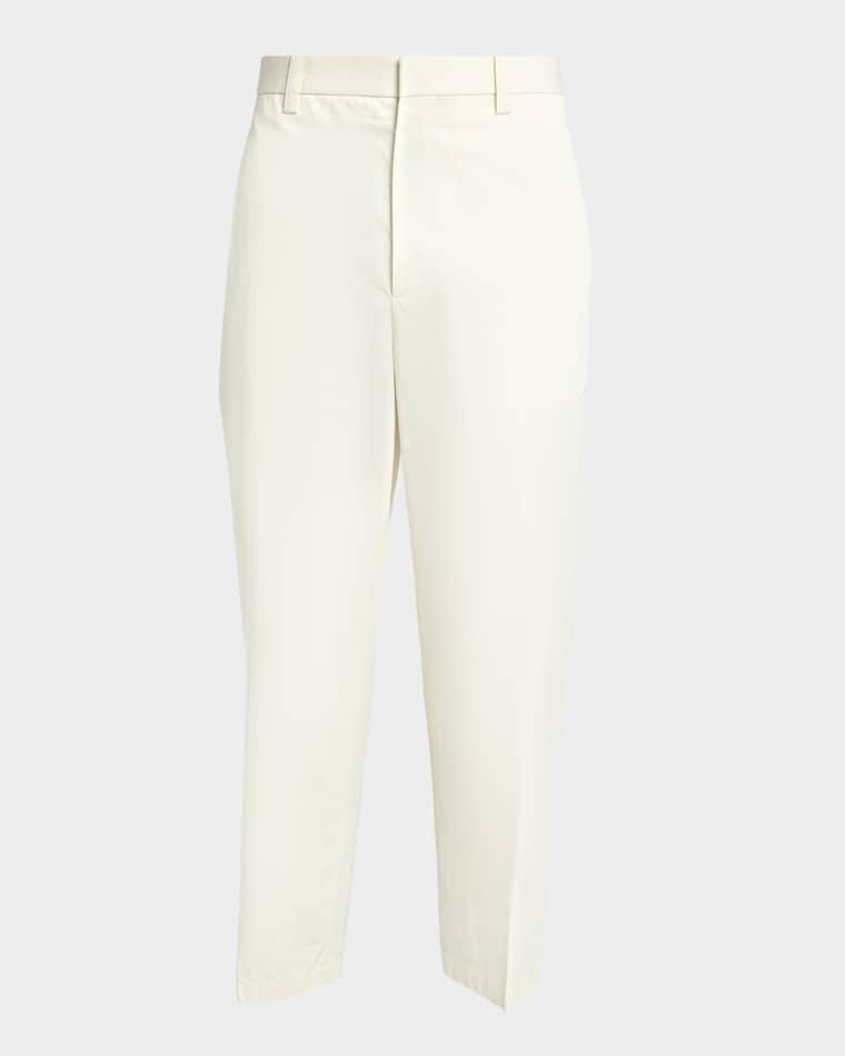 Men's Flat-Front Cotton Trousers by JIL SANDER