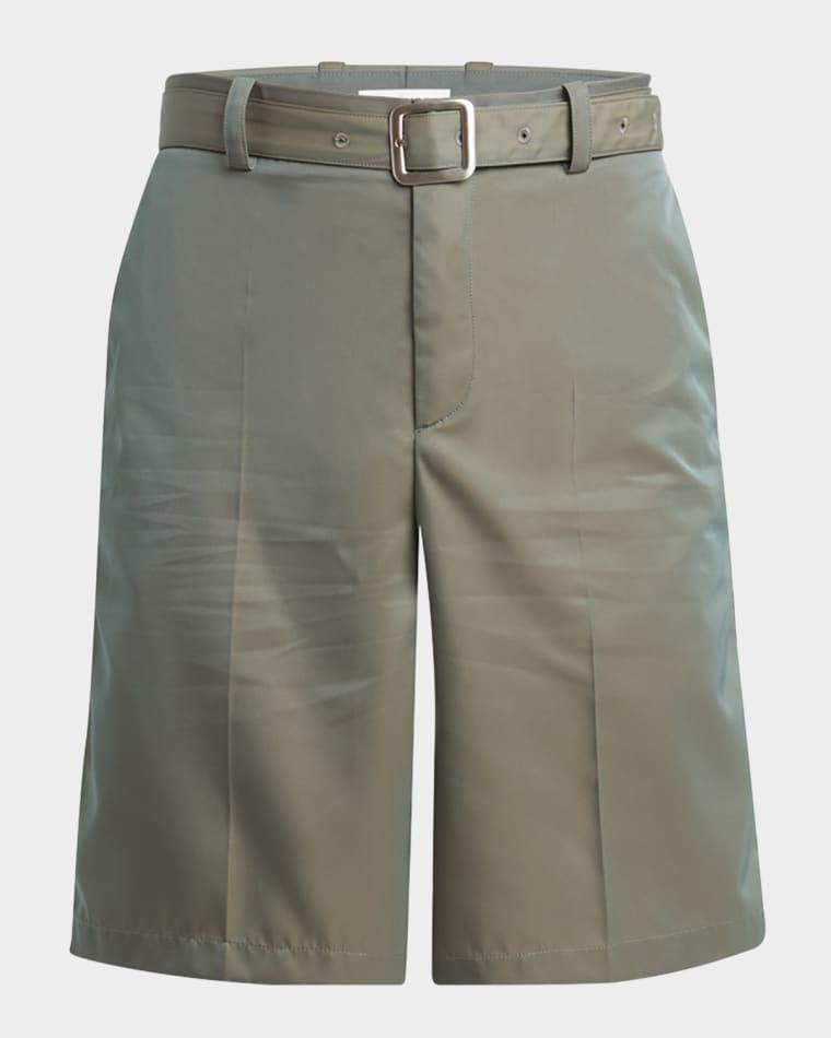 Men's Glaze Effect Self-Belt Shorts by JIL SANDER
