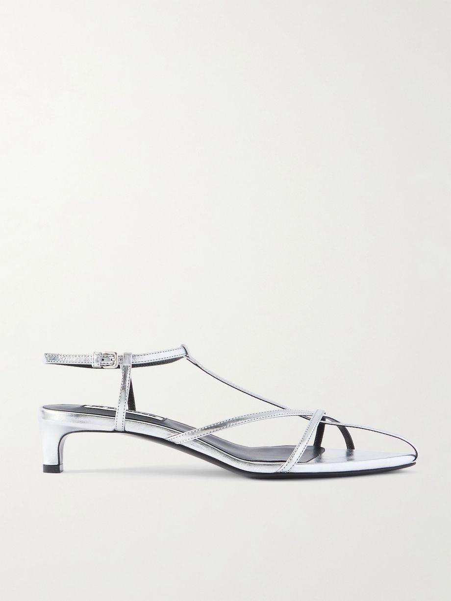Metallic leather sandals by JIL SANDER
