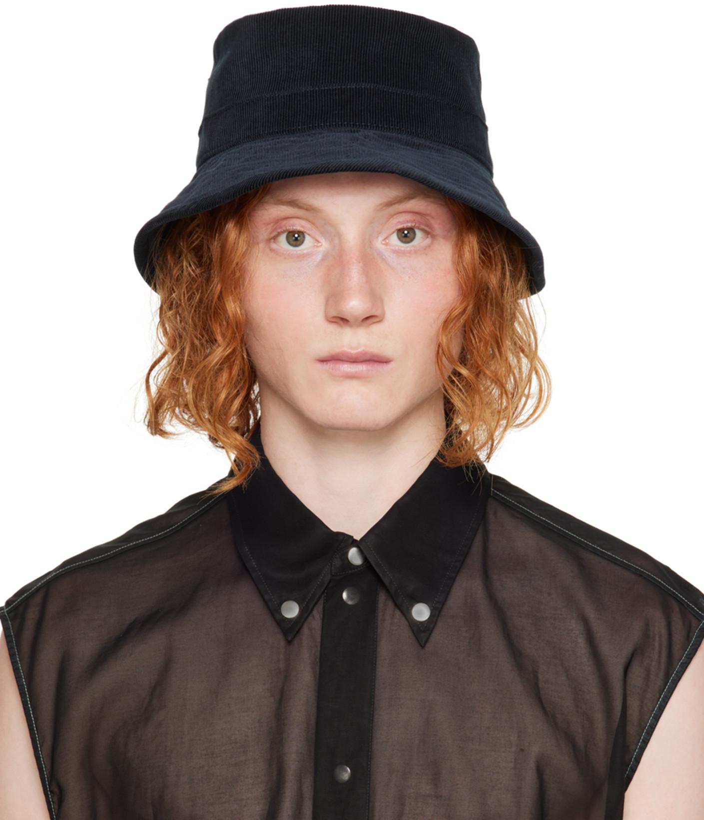 Navy Corduroy Bucket Hat by JIL SANDER