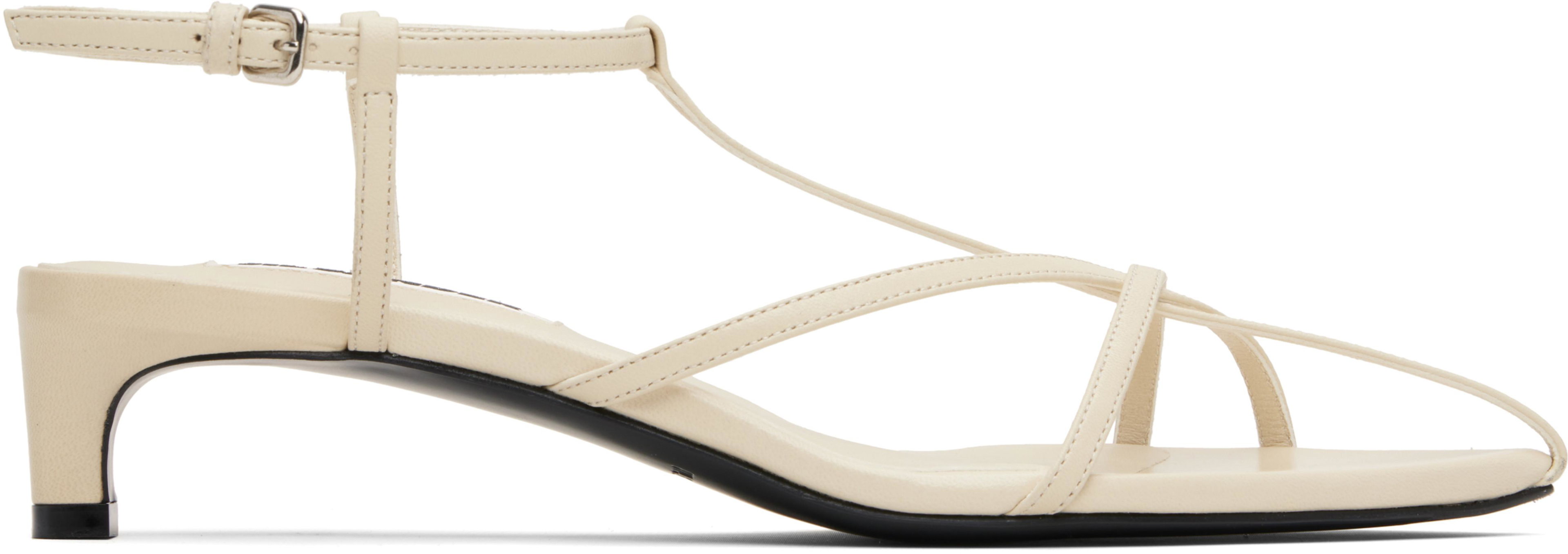 Off-White Cage Low Heeled Sandals by JIL SANDER