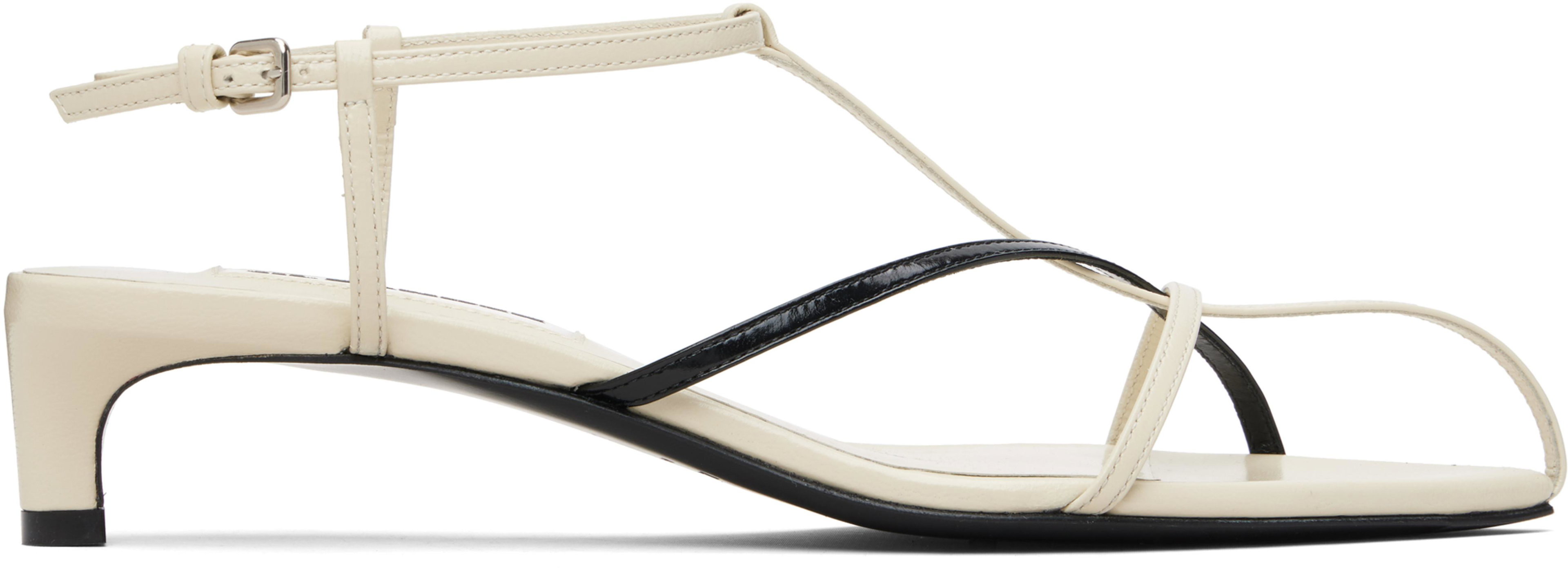 Off-White Cage Low Heeled Sandals by JIL SANDER