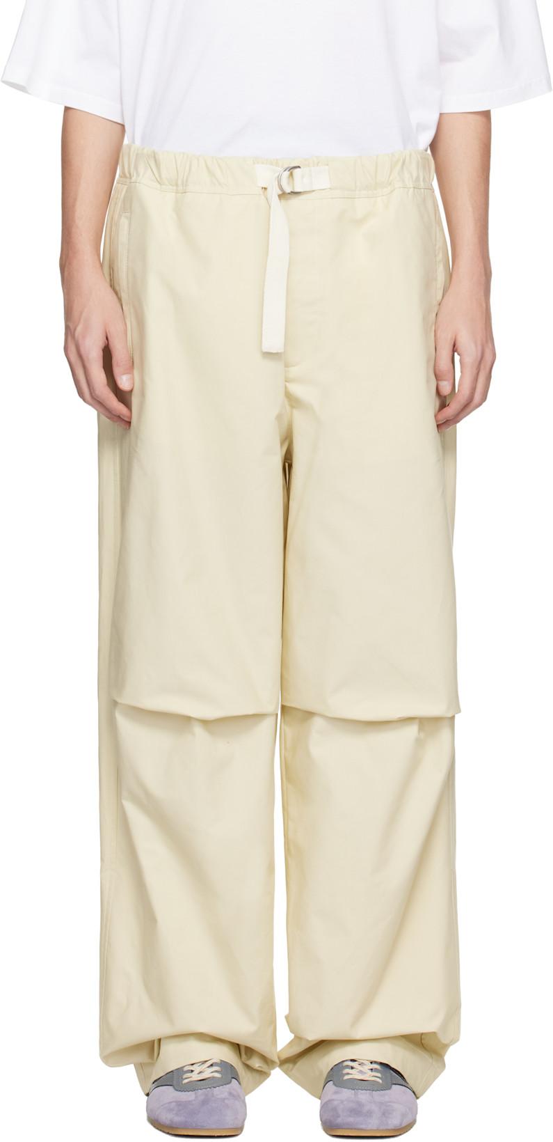 Off-White Cotton Trousers by JIL SANDER