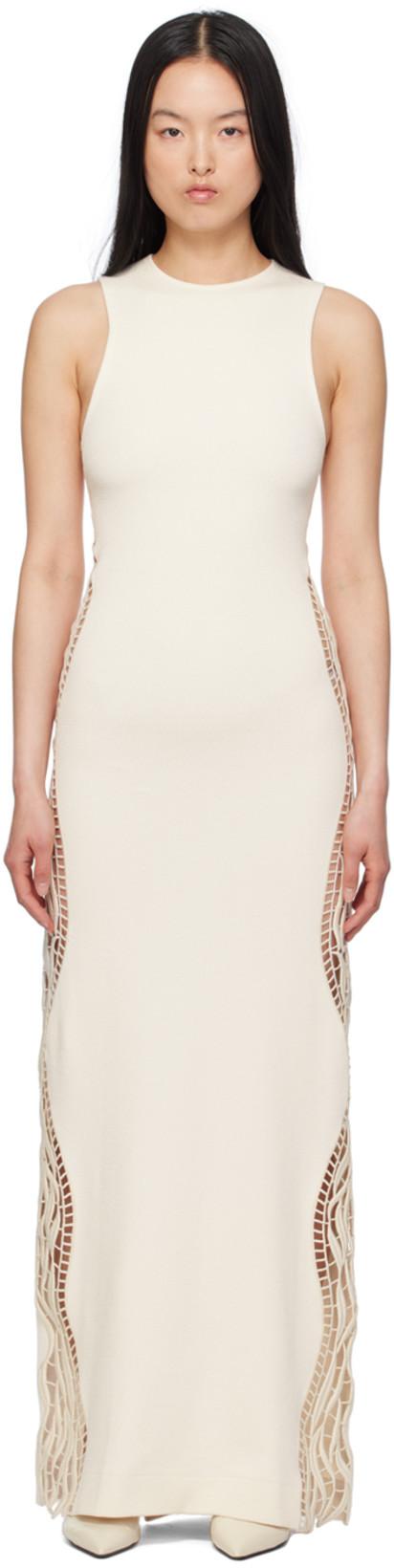Off-White Lace Panel Maxi Dress by JIL SANDER
