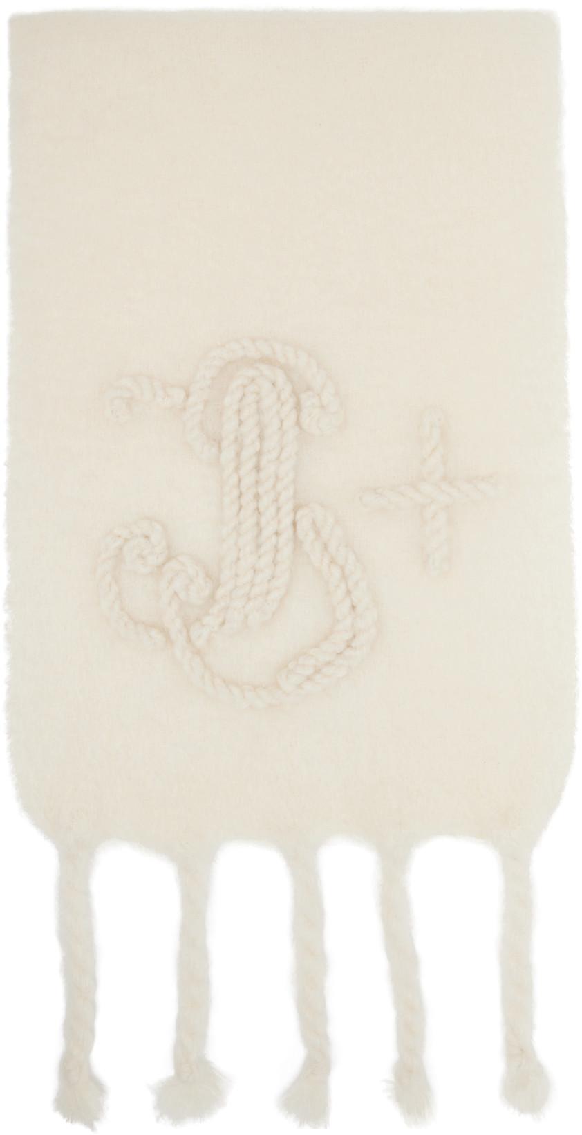 Off-White Mohair Scarf by JIL SANDER