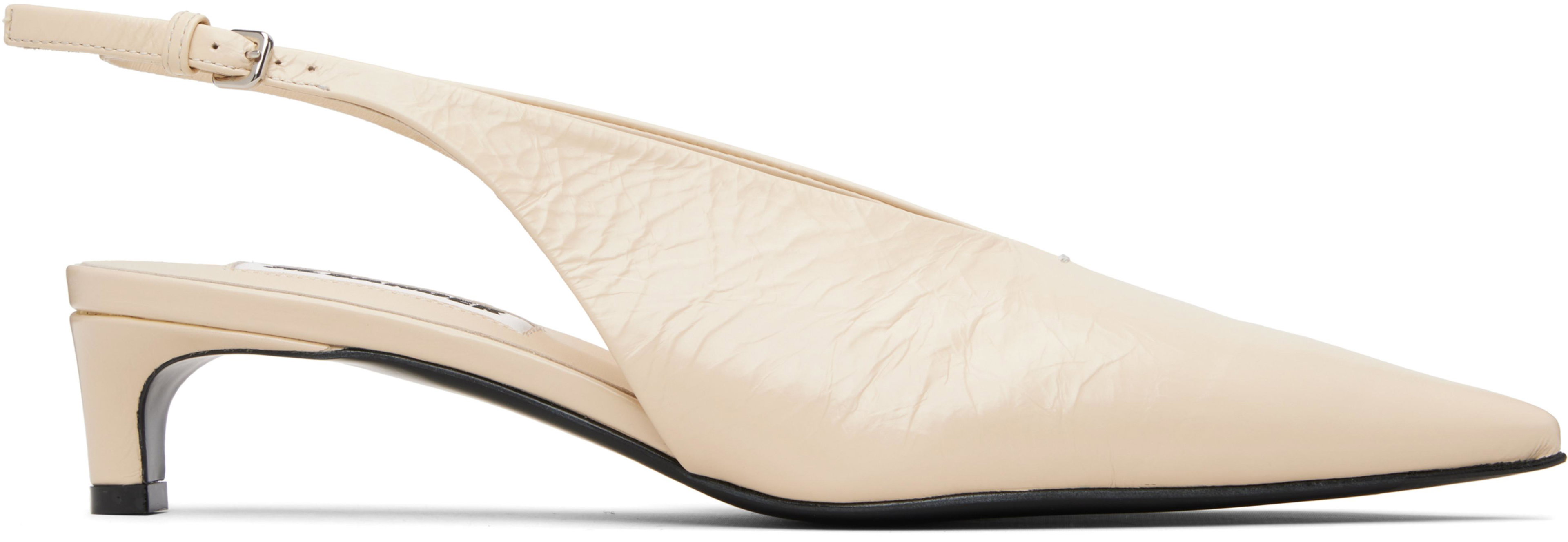 Off-White Slingback Heels by JIL SANDER