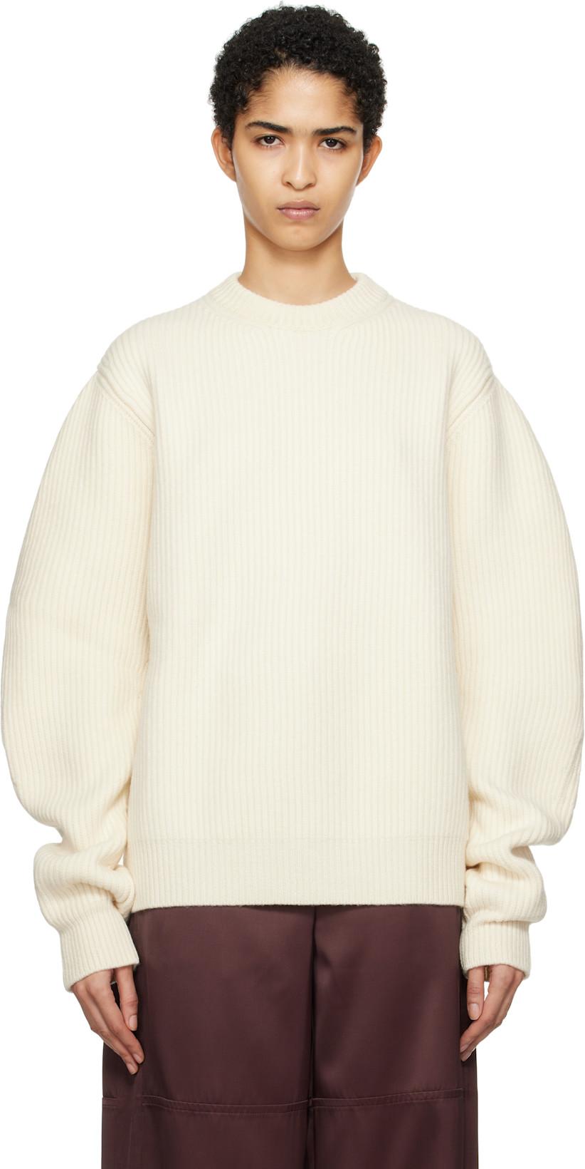 Off-White Wool Sweater by JIL SANDER