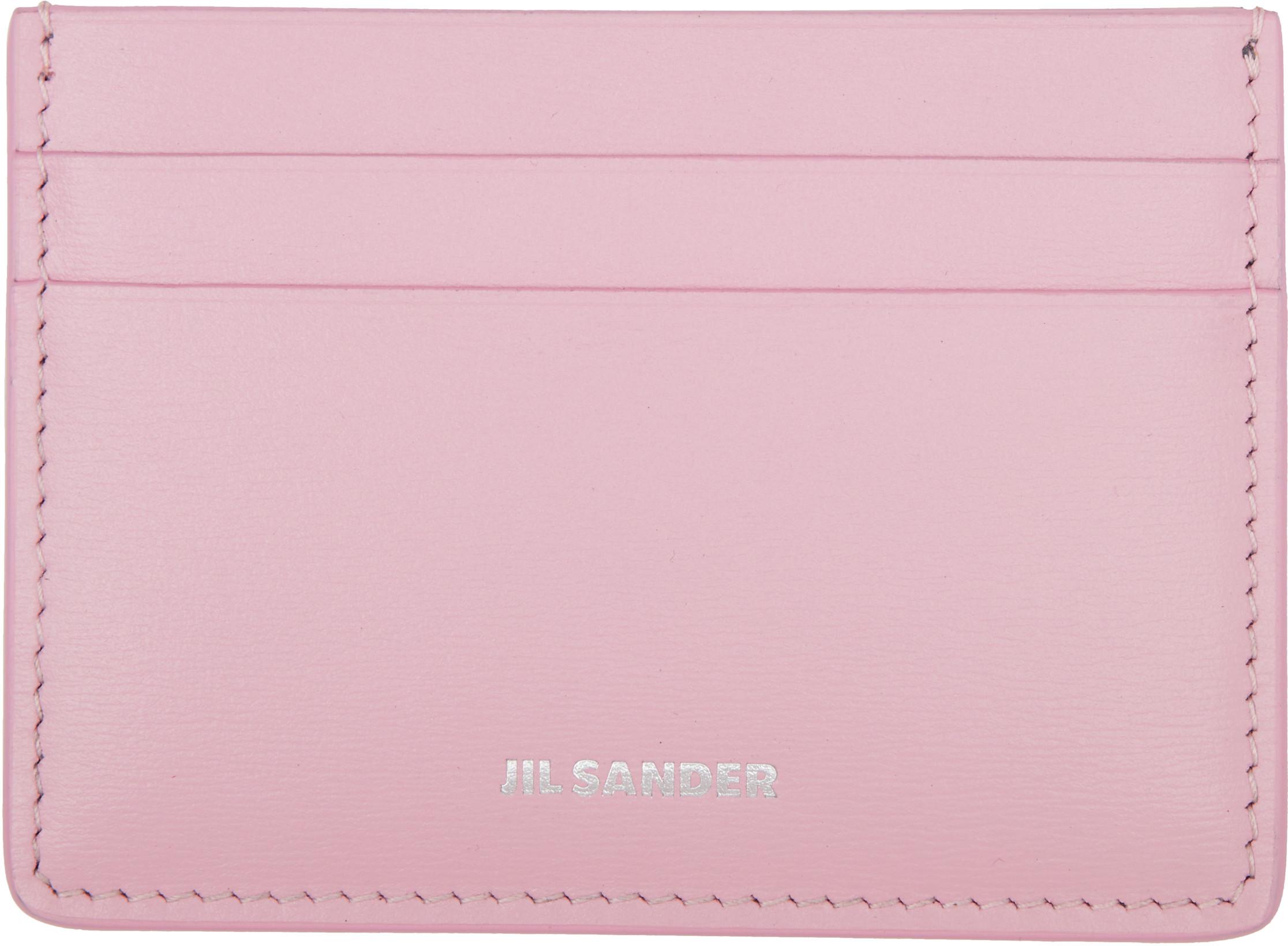 Pink Leather Card Holder by JIL SANDER