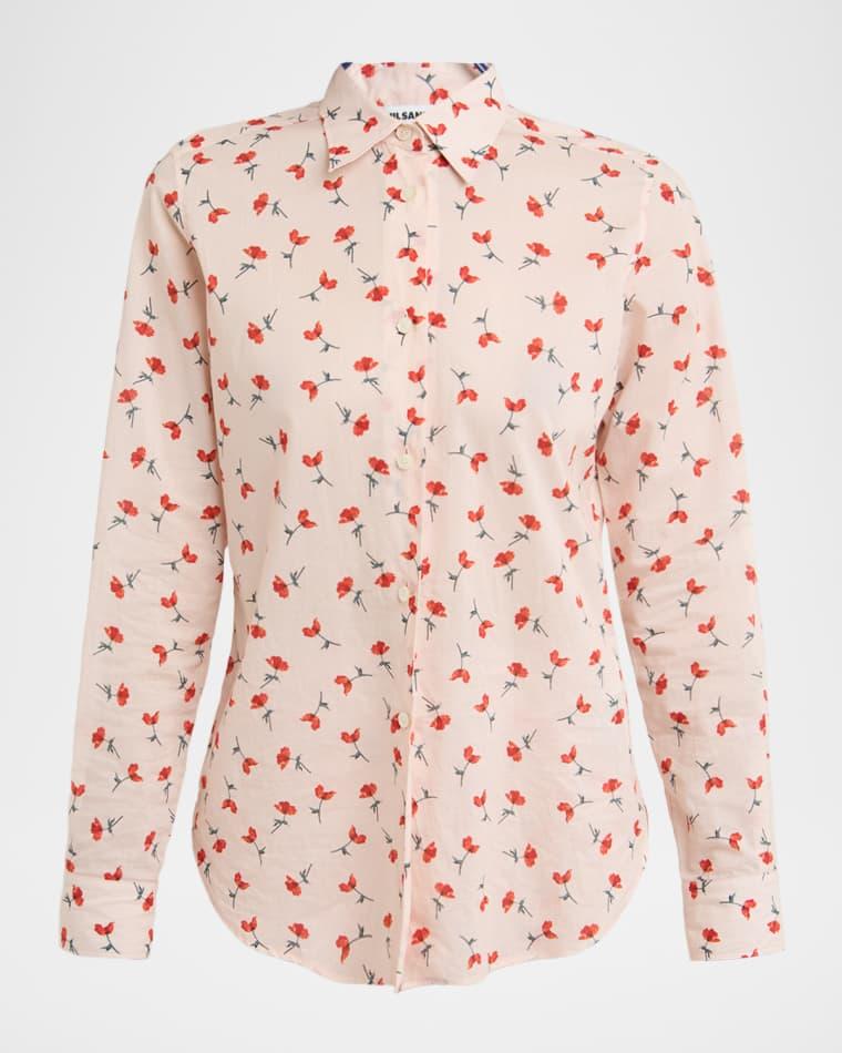 Poppy Floral Cotton Button-Down Shirt by JIL SANDER