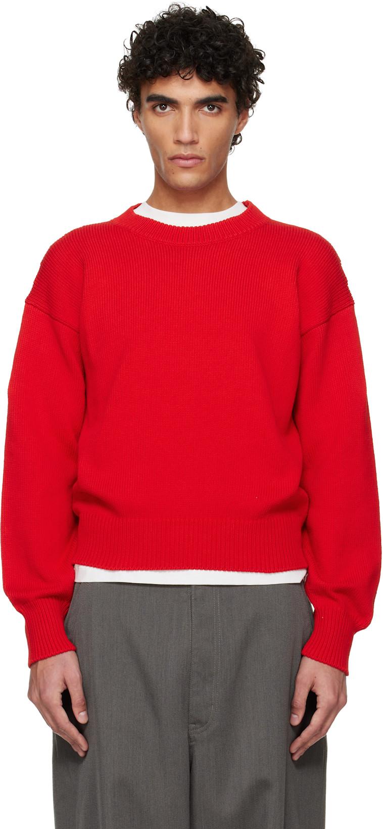 Red Cotton Sweater by JIL SANDER