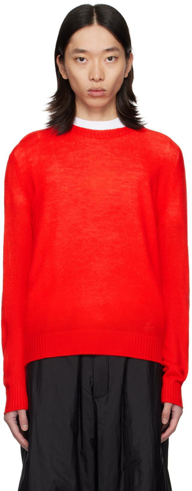 Red Crewneck Sweater by JIL SANDER