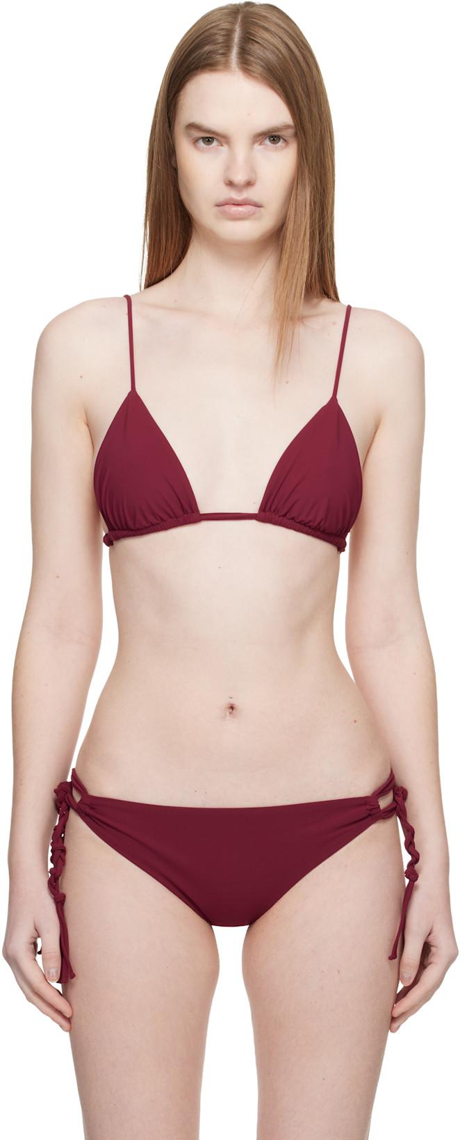 Red Jersey Tangle Bikini Top by JIL SANDER
