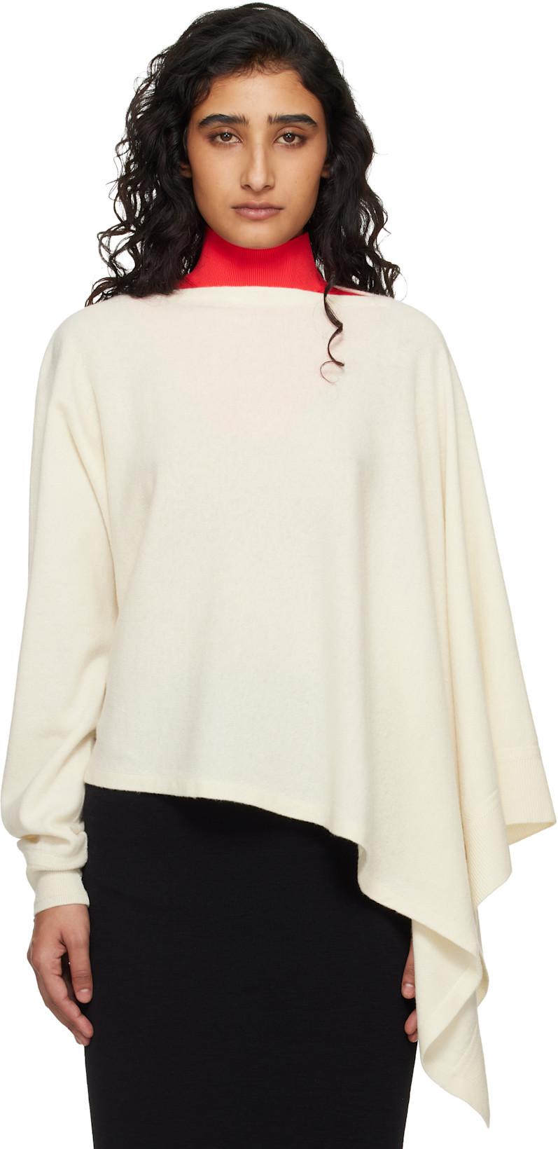 Red Knit Large Bib Dickey by JIL SANDER
