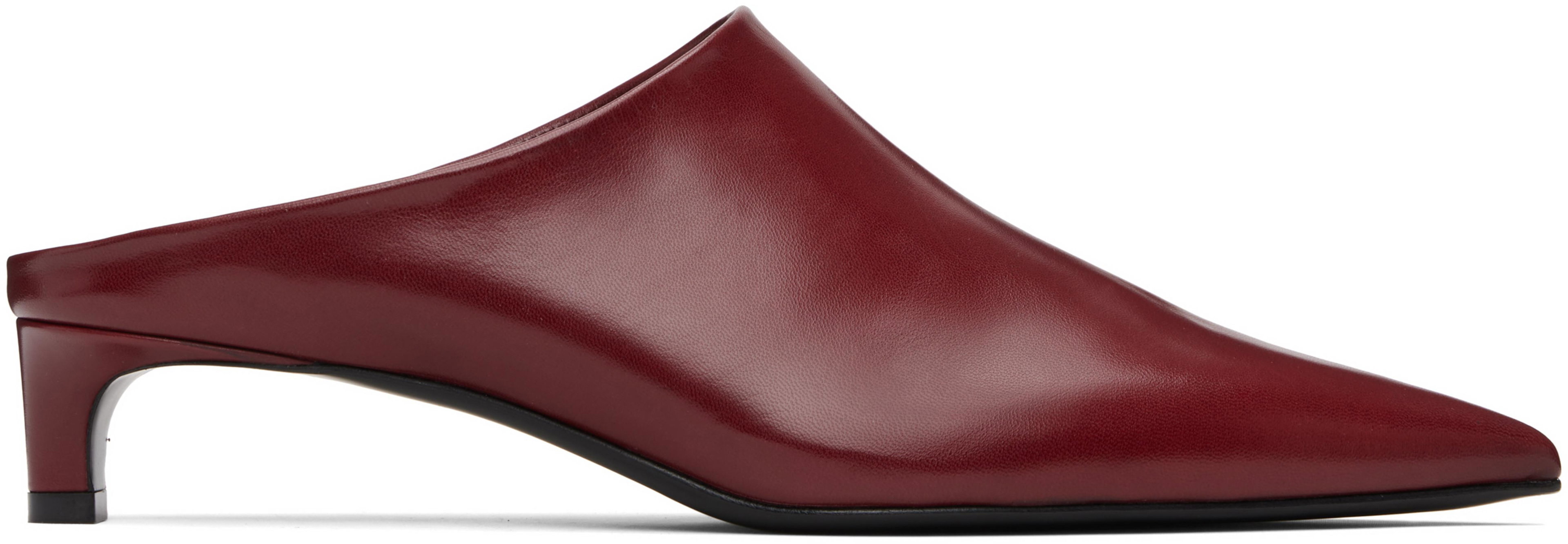 Red Pointed Toe Mule Heels by JIL SANDER
