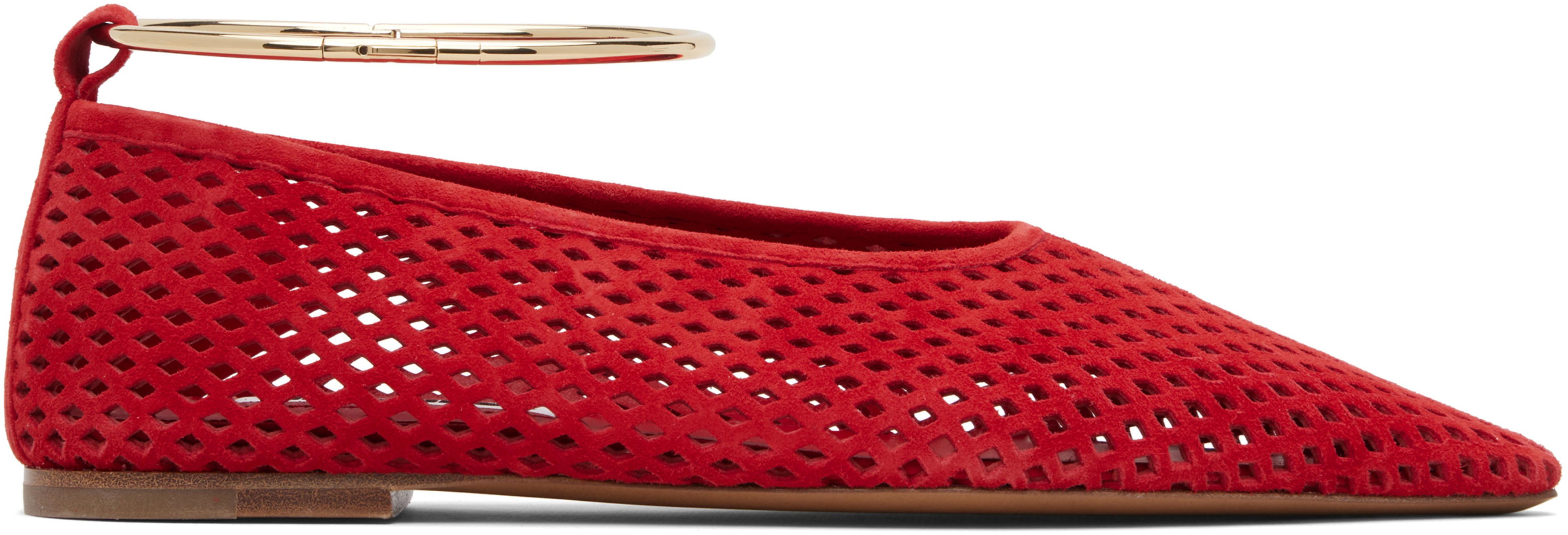 Red Ring Ballerina Flats by JIL SANDER