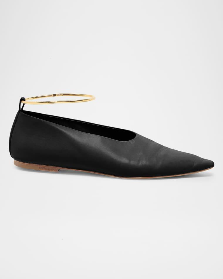 Ring Leather Ballerina Flats by JIL SANDER