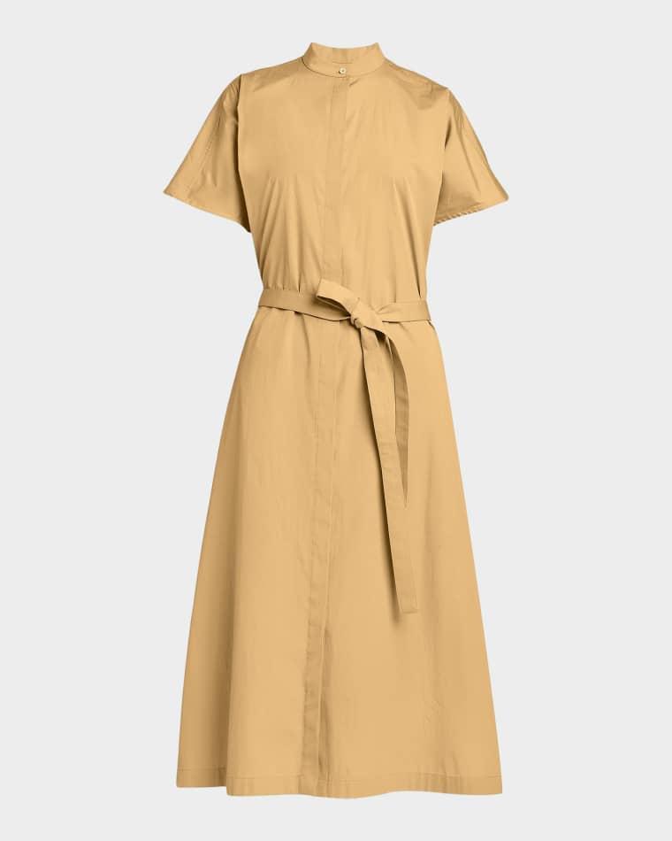 Short-Sleeve Belted Midi Shirtdress by JIL SANDER