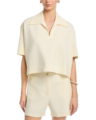 Short Sleeve Cropped Polo Top by JIL SANDER