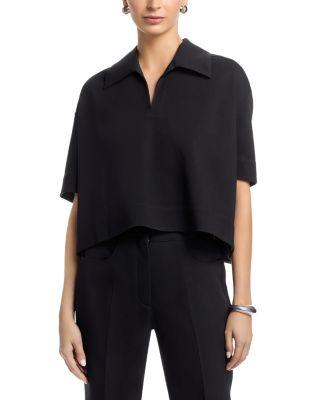 Short Sleeve Cropped Polo Top by JIL SANDER