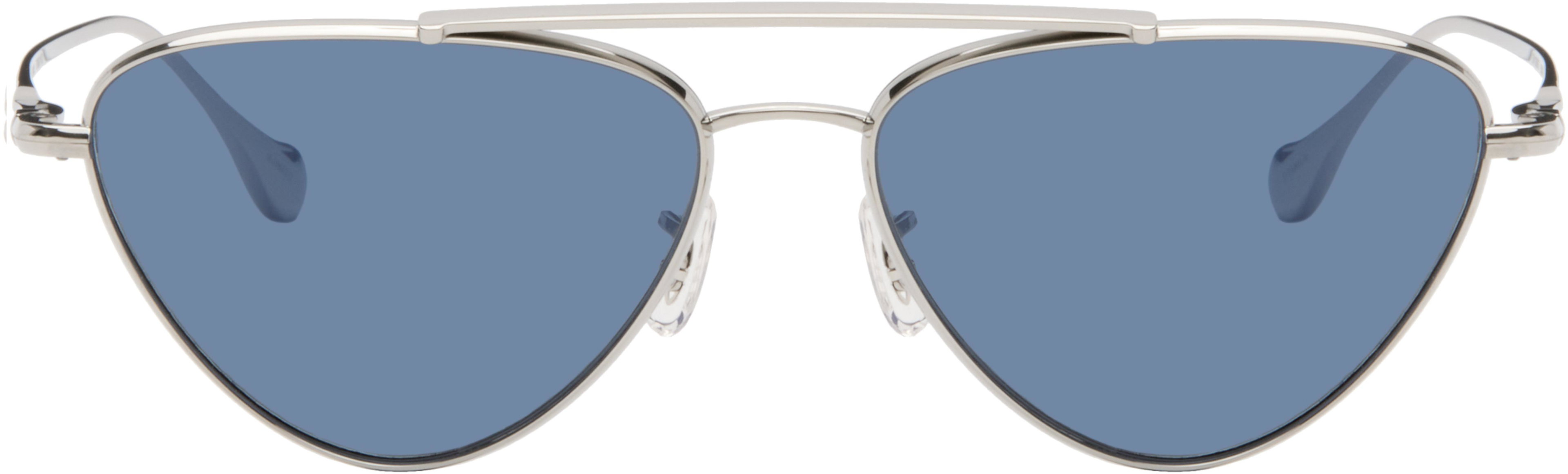 Silver Oliver Peoples 'Edition 1' Aviator Sunglasses by JIL SANDER