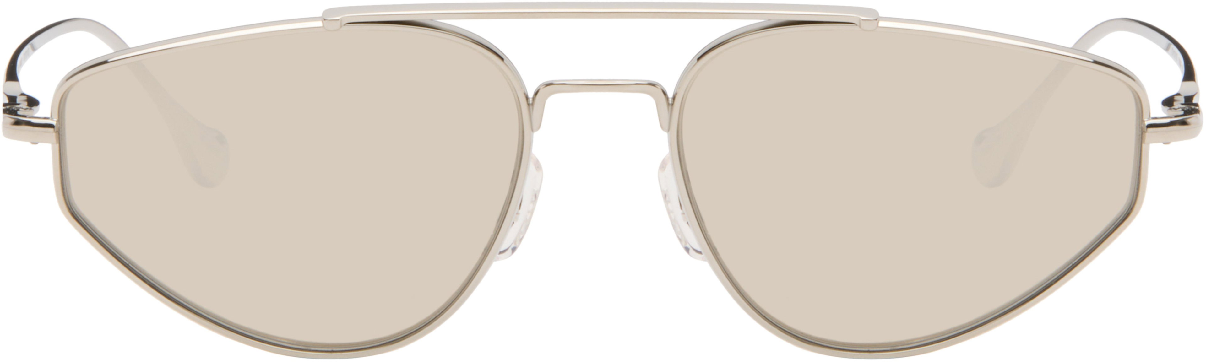 Silver Oliver Peoples 'Edition 5' Aviator Sunglasses by JIL SANDER