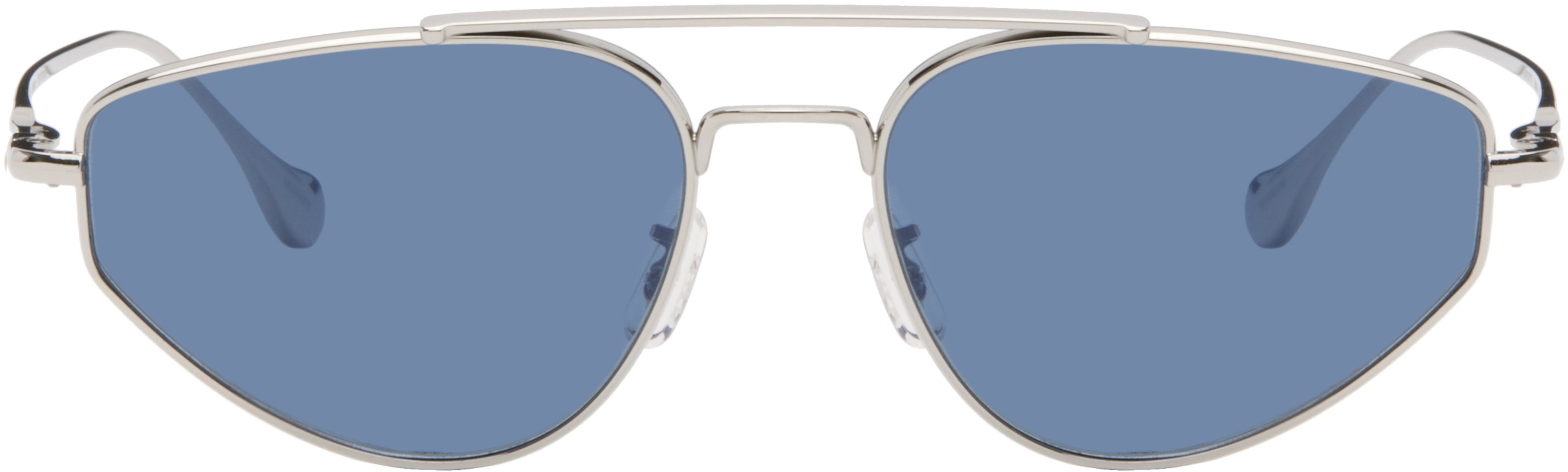 Silver Oliver Peoples 'Edition 5' Aviator Sunglasses by JIL SANDER