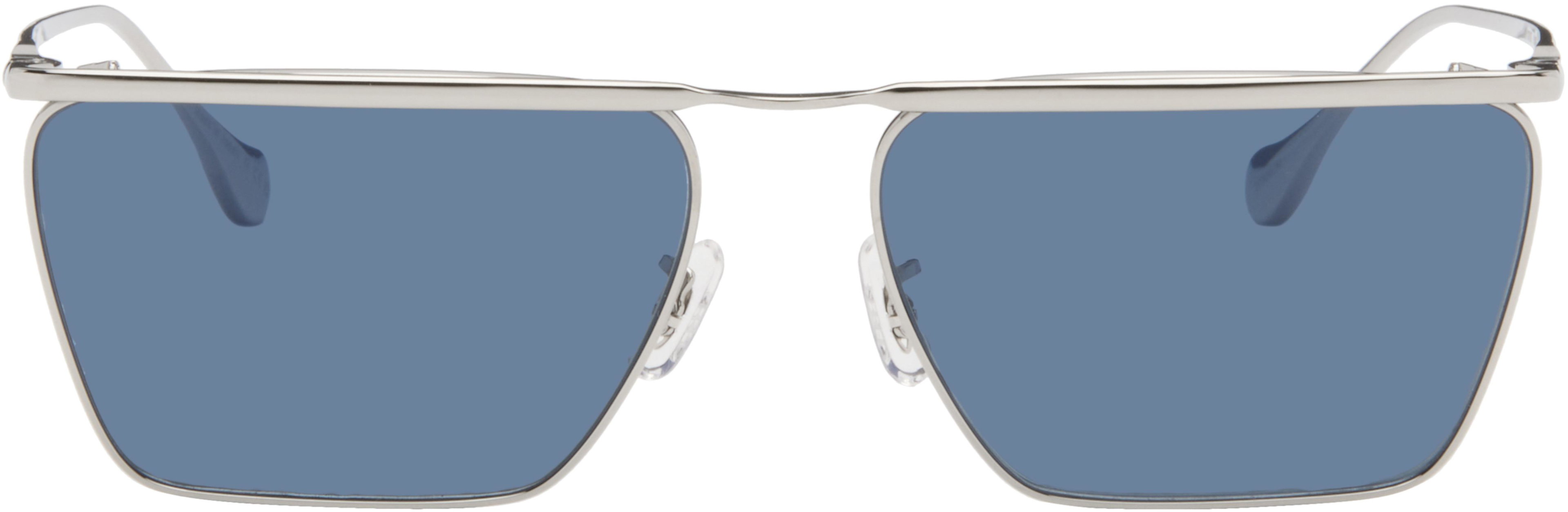 Silver Oliver Peoples Wireframe 'Edition 2' Sunglasses by JIL SANDER