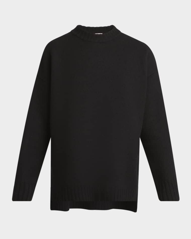 Superfine Merino Wool Oversized Crewneck Sweater by JIL SANDER