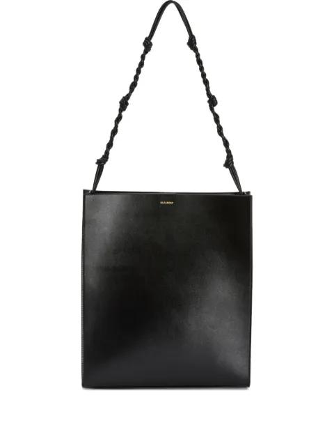 Tangle knotted strap embossed logo shoulder bag by JIL SANDER