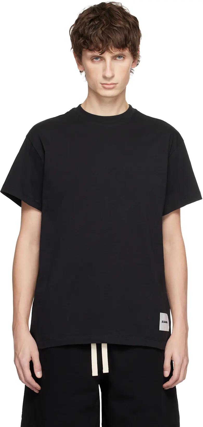 Three-Pack Black Short-Sleeved T-shirts by JIL SANDER
